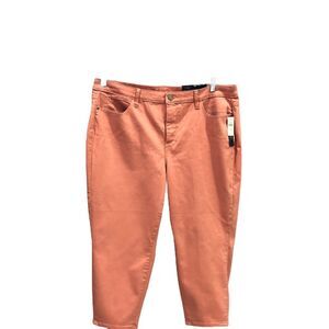 Talbots Flawless Salmon Pink High Waist Jegging Crop Size 18WP